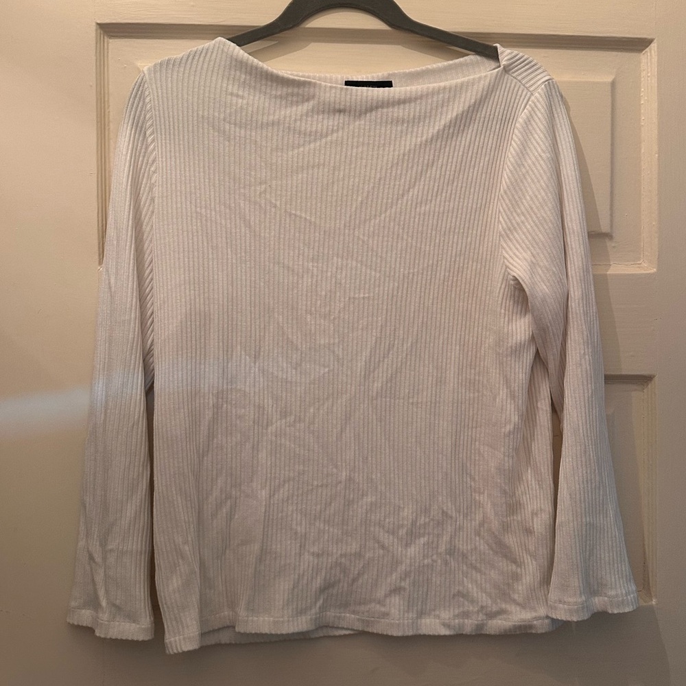 J. Crew White Ribbed Top
